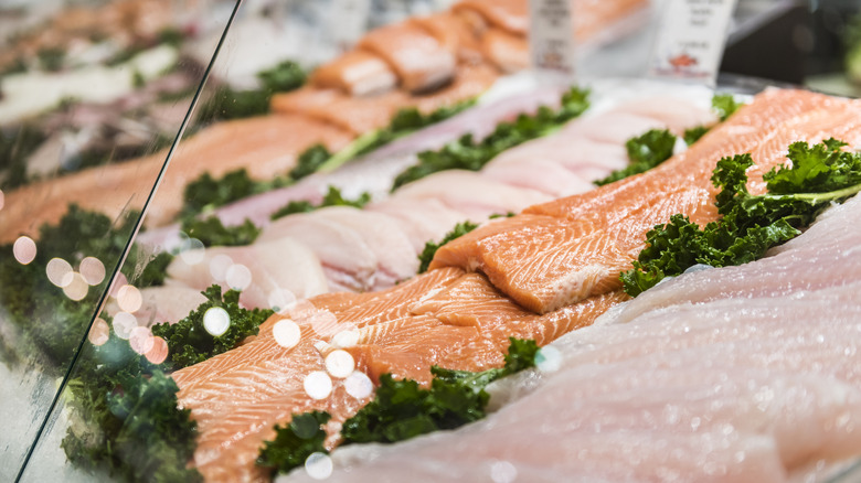 Fish display at the grocery store