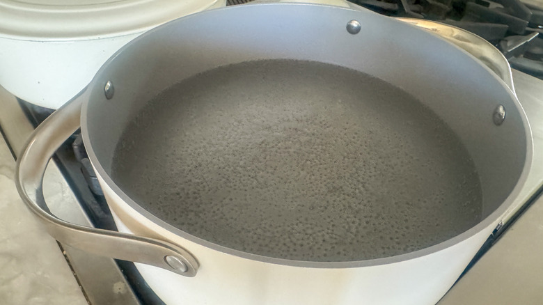 pot with boiling water