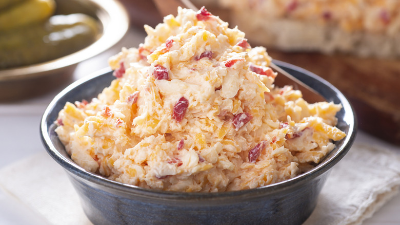 Bowl of pimento cheese dip