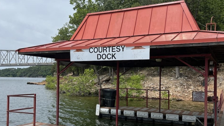 The courtesy dock at Shell Knob's lakefront Pizza Hut location