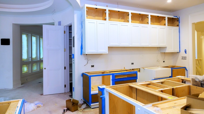 kitchen being remodeled