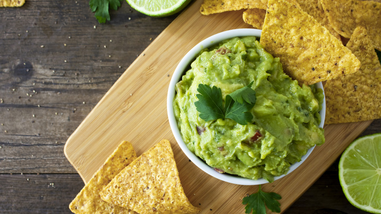 guacamole with a chip