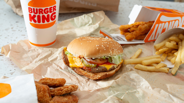 A Burger King meal sits on a table