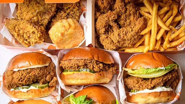 Popeyes chicken meals and sandwiches