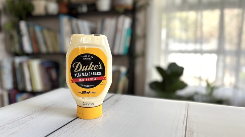 Duke's mayonnaise on table