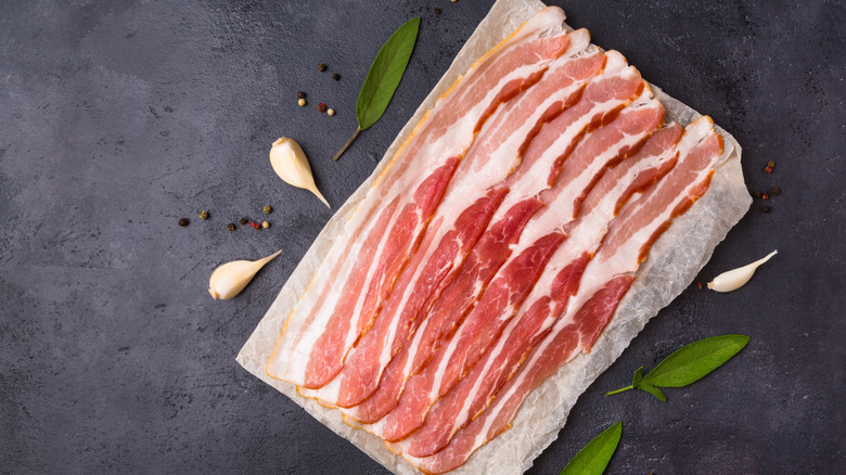 pictured sliced bacon