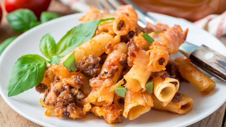 Ziti with ground beef