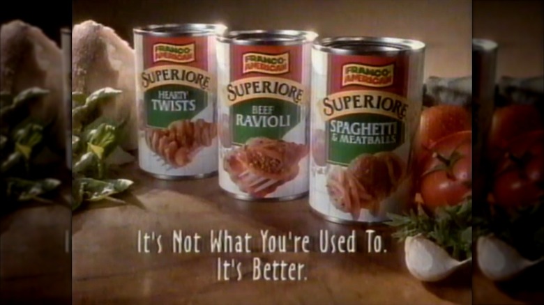 Three cans of Superiore pasta with the slogan "It's not what you're used to. It's better."