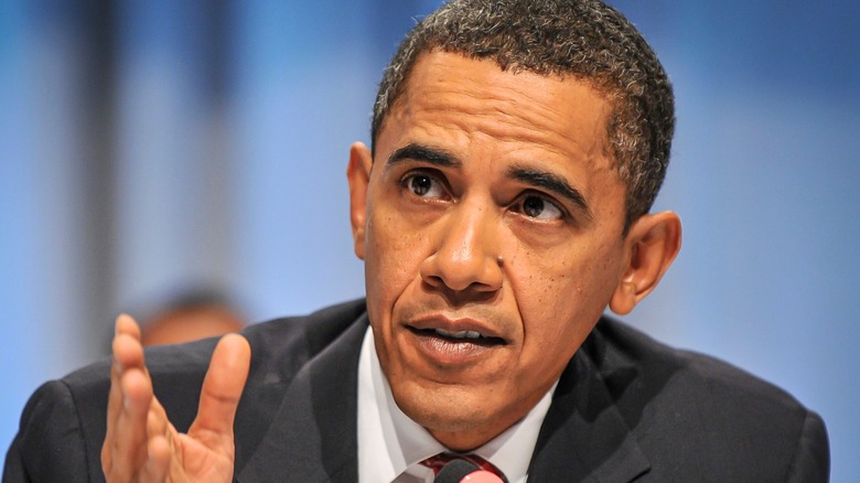 Former U.S. President Barack Obama speaking