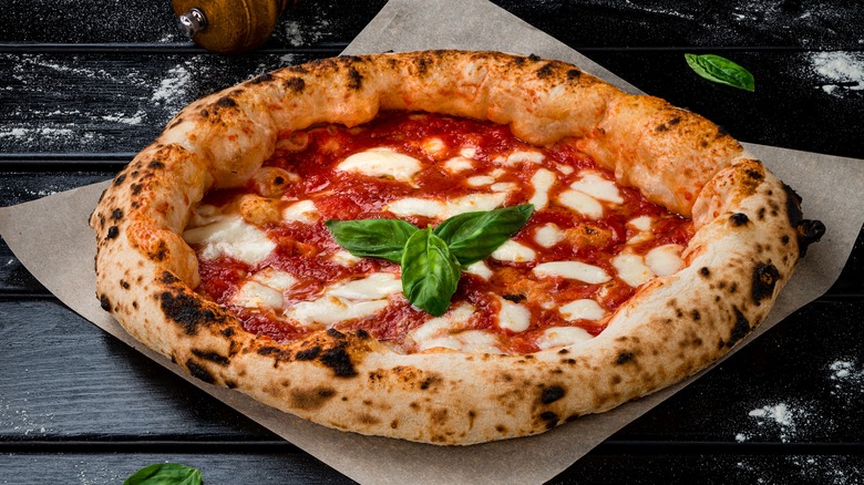 A Neapolitan homemade pizza Margherita.