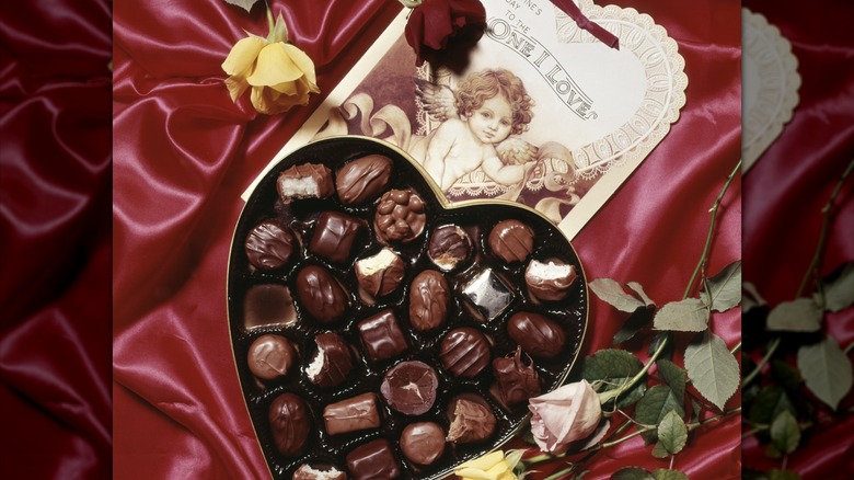 Valentine's Day chocolate heart-shaped box