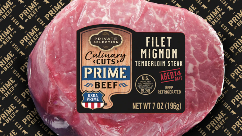 Prime filet mignon from Kroger
