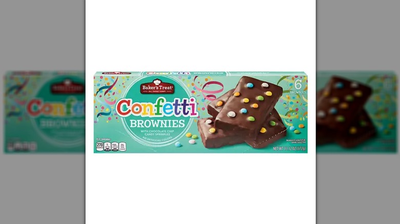 A box of Baker's Treat Confetti Brownies from Aldi