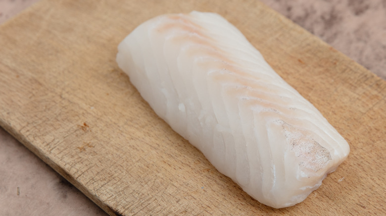 Cod on a cutting board