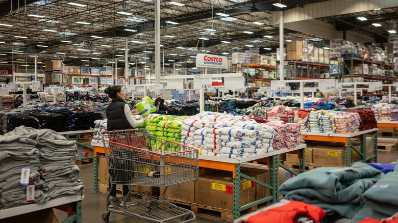 Person shopping for clothes at Costco