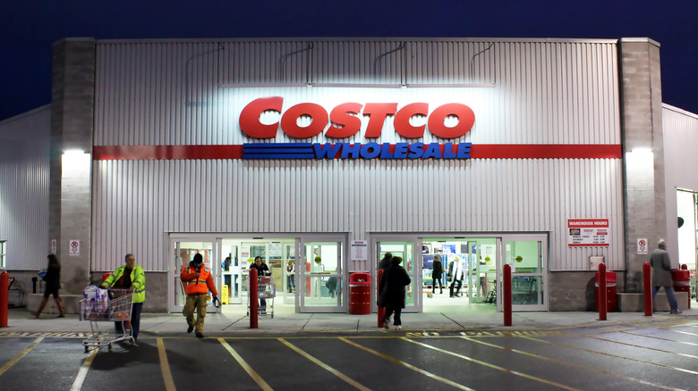 People entering and exiting Costco