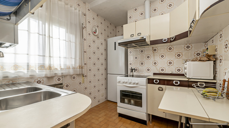 Formica countertops in a dated kitchen