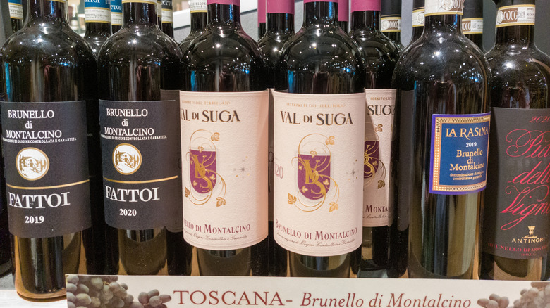 bottles of brunello di montalcino