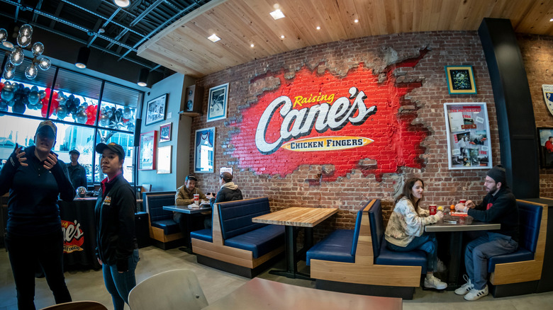 Interior of a Raising Cane's restaurant