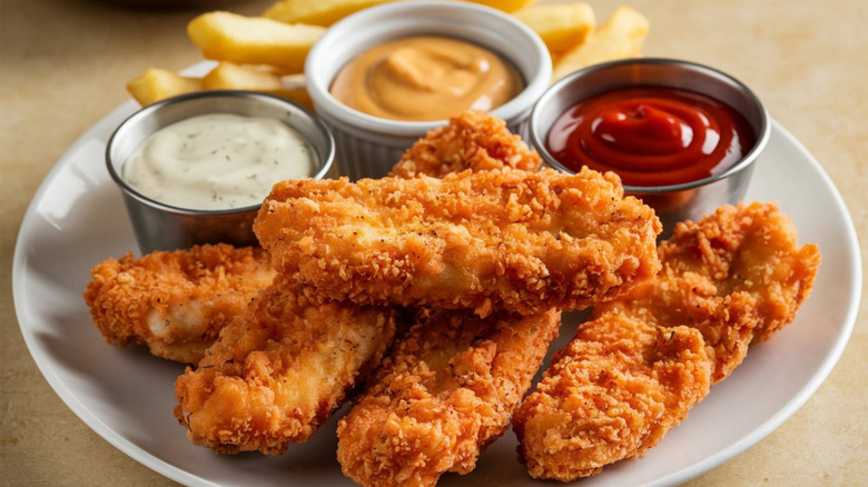 chicken fingers with sauces