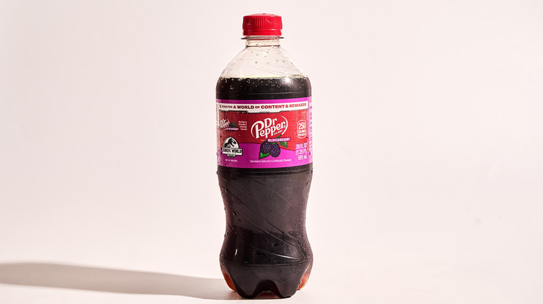 Bottle of Dr. Pepper on a table
