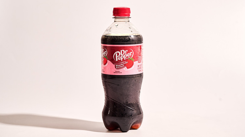 Bottle of Dr. Pepper on a table