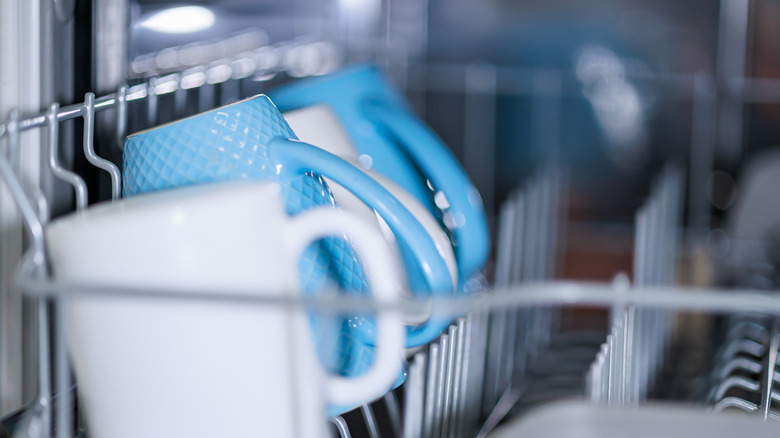 dishwasher loaded up with dishes