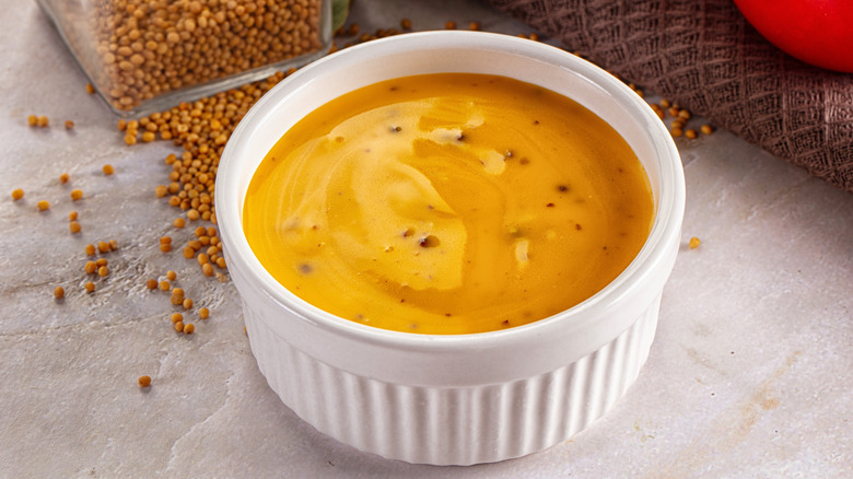 Mustard in a dish