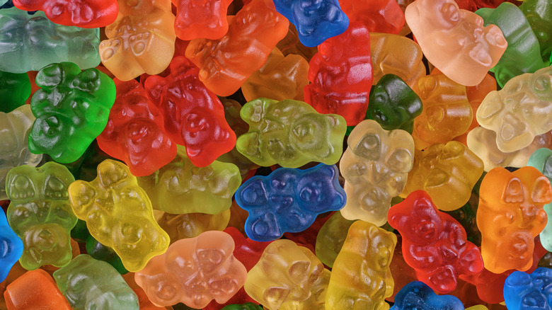Close-up of colorful gummy bears.