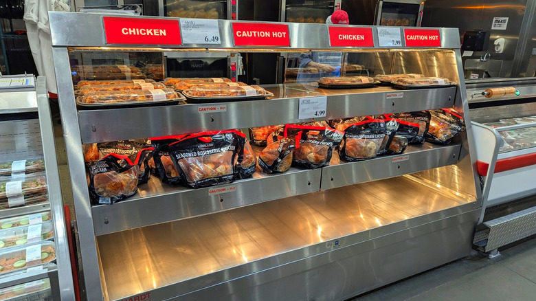 Packaged rotisserie chicken at Costco