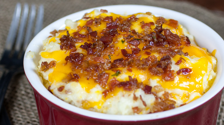 Loaded cheesy mashed potato bowl