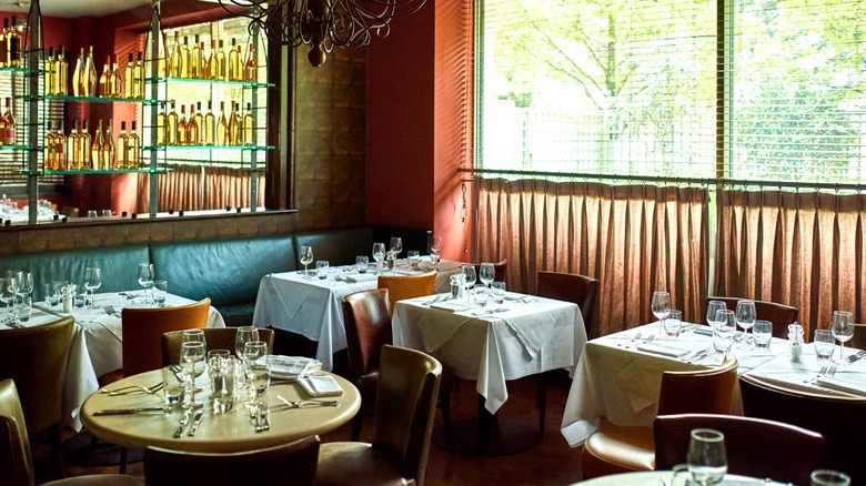 Table settings in a restaurant