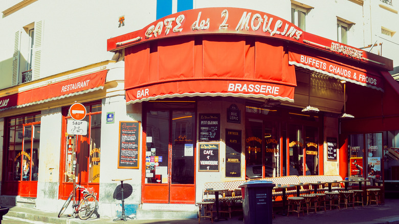 Exterior of the Café des Deux Moulins in Paris