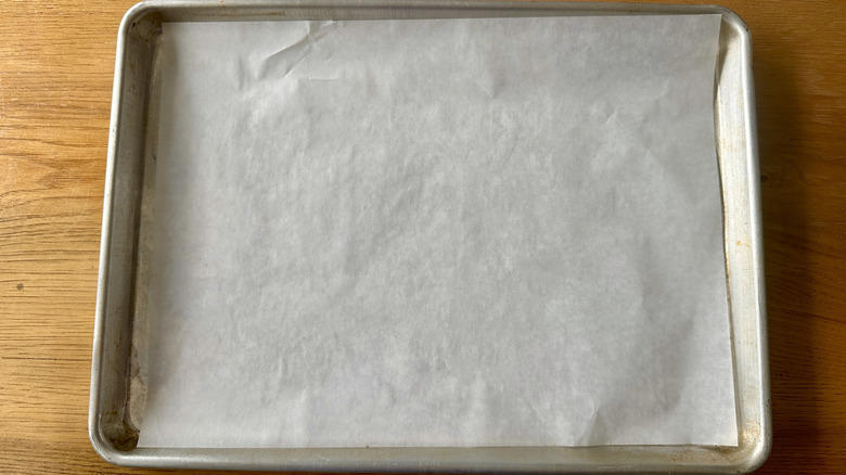 Parchment-lined baking sheet