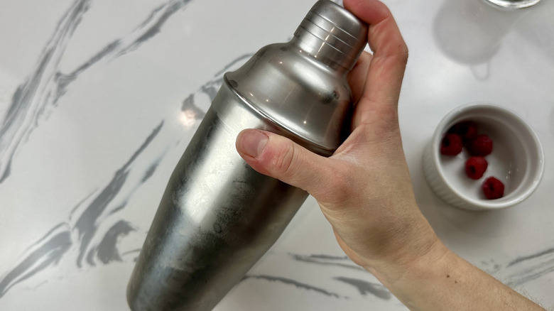 Shaking cocktail shaker