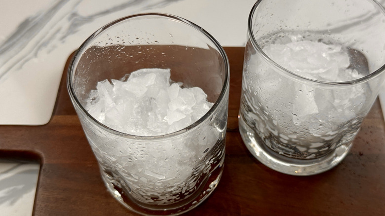 Glasses filled with crushed ice