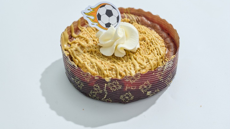 Dubai-style cheesecake cookie on a table