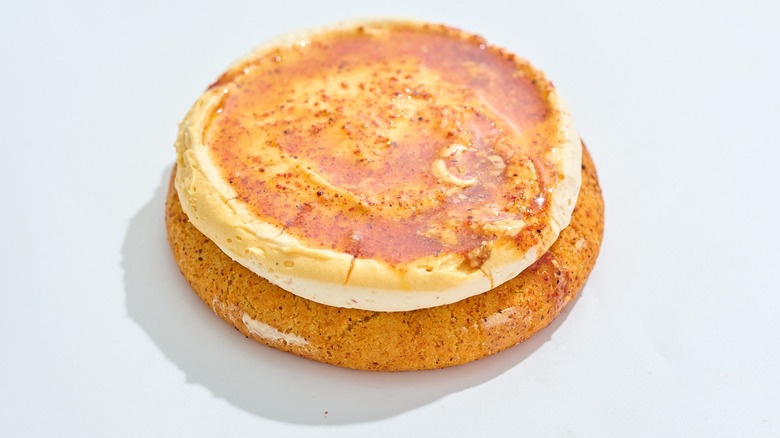 Tangy mango cookie with tajín on a table