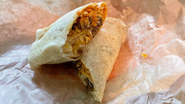 A Cheesy Melt Grilled Steak Burrito