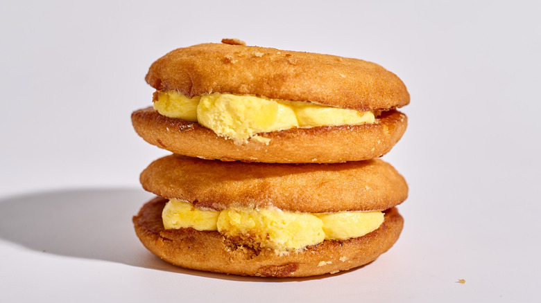 banana creme pies stacked on a table