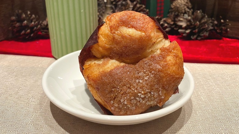 Cinnamon sugar pastry on plate
