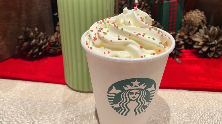 Whipped coffee drink with sprinkles