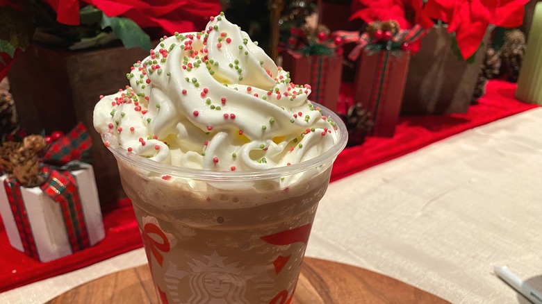Festive hot chocolate beverage