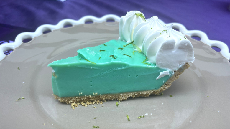 A closeup of a slice of Baja Blast pie