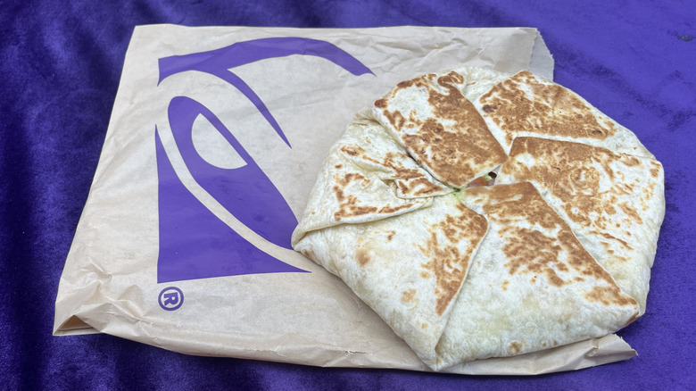 Taco Bell California Crunchwrap on bag