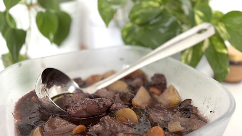 microwavable Anyday Large Square Dish with coq au vin