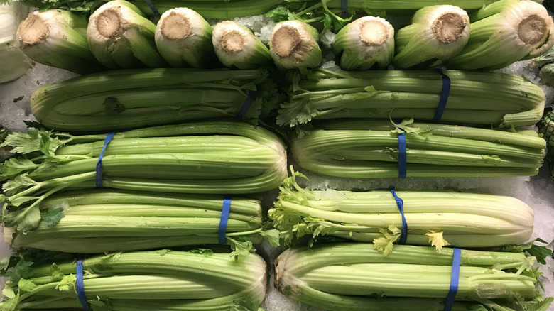 Celery stalks at a store
