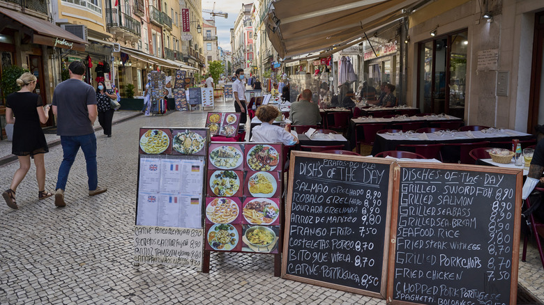 Tourist menu in Lisbon, Portugal