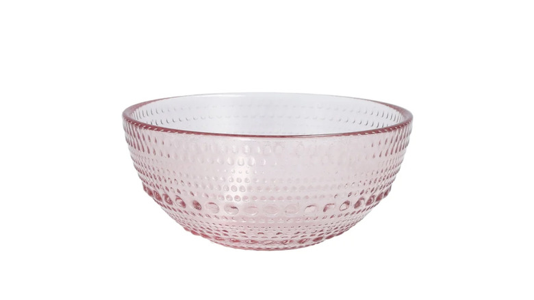 Pink Fortessa Jupiter cereal bowl on white background