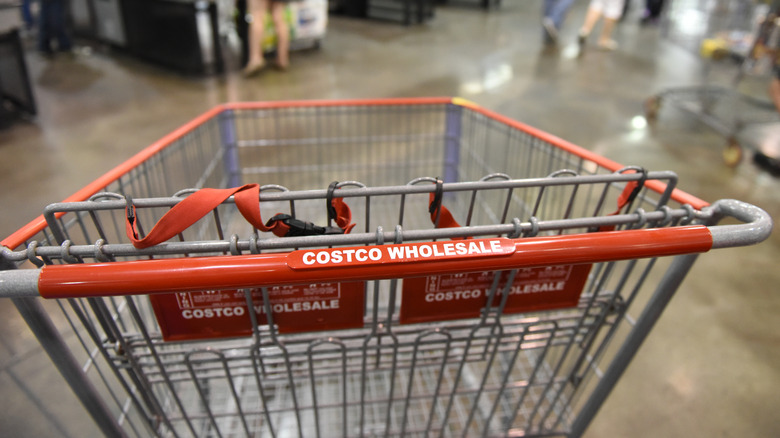 Costco shopping cart in store